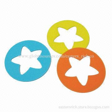 4-piece silicone cup mat, star shape, Φ8.9cm